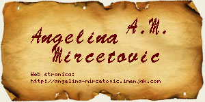 Angelina Mirčetović vizit kartica